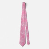 Elegante Silver Glitzer Blume Rosa Stripmuster Krawatte (Vorderseite)