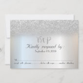 Elegante Silver Glitzer Bokeh RSVP Card Einladung (Vorderseite)