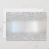 Elegante Silver Glitzer Bokeh RSVP Card Einladung (Rückseite)