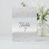 Elegante Silver Glitzer Bokeh-Tischkarte Einladung (Stehend Vorderseite)