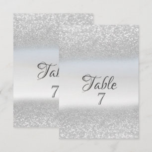 Elegante Silver Glitzer Bokeh-Tischkarte Einladung