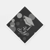 Elegante Silver Glitzer Graduation Cap, Klasse 201 Serviette (Ecke)