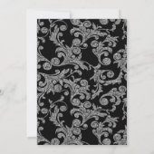 Elegante Silver Glitzer Graduation Cap, Wirbel Einladung (Rückseite)