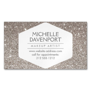 Elegante Silver Glitzer Magnetic Business Card Magnetische Visitenkarte