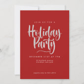 Elegante Silver Glitzer Red Holiday Party Einladung (Vorderseite)