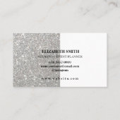 Elegante Silver Glitzer Texture Business Card Visitenkarte (Rückseite)