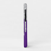 Elegante Silver Glitzer Tropfens Violet Case-Mate iPhone Hülle (Hinten/Links)