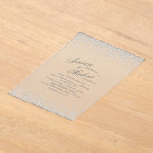 Elegante Silver Glitzer Wedding Acryleinladungen (Ablage )