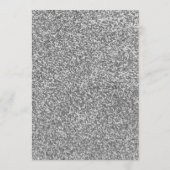 Elegante Silver Glitzer Wedding Menu Card Menükarte (Rückseite)