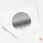 Elegante Silver Glitzer Wedding Runder Aufkleber (Umschlag)