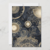 Elegante Silver Gold Celestial Wedding Einladung (Rückseite)