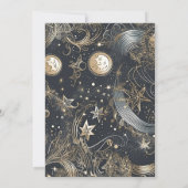 Elegante Silver Gold Celestial Wedding Einladung (Rückseite)