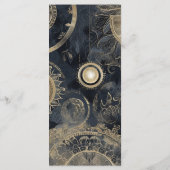 Elegante Silver Gold Celestial Wedding Menükarte (Rückseite)