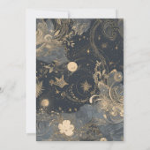 Elegante Silver Gold Celestial Wedding Save The Date (Rückseite)