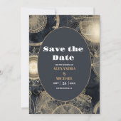 Elegante Silver Gold Celestial Wedding Save The Date (Vorderseite)