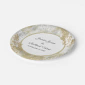 Elegante Silver Gold Frame Custom Wedding Pappteller (Schrägansicht)