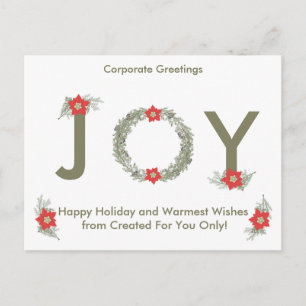 Elegante Silver/Gold Happy Holiday Corporate Card Feiertagspostkarte
