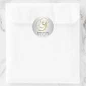 Elegante Silver Gold Letter 'S' Mit Monogramm Wedd Runder Aufkleber (Tasche)