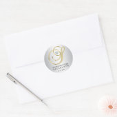 Elegante Silver Gold Letter 'S' Mit Monogramm Wedd Runder Aufkleber (Umschlag)