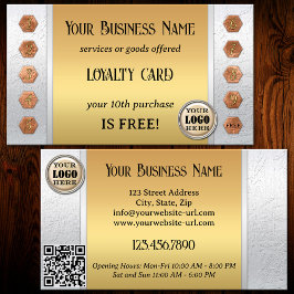Elegante Silver Gold Loyalty Business Card Treuekarte