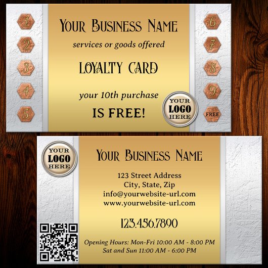 Elegante Silver Gold Loyalty Business Card Treuekarte