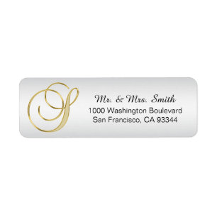 Elegante Silver Gold Monogram Letter 'S' Return