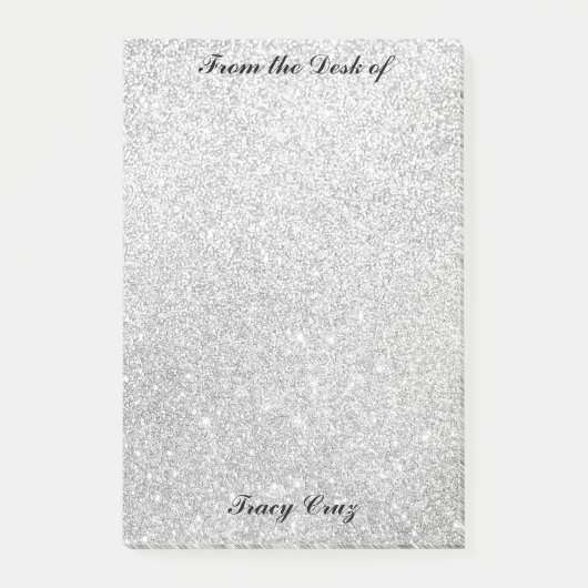 Elegante Silver/Gold-Notizen Post-it Klebezettel (Vorderseite)