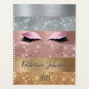 Elegante Silver Gold Rose Gold Glitzer Streifen Planer