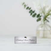 Elegante Silver Graduation Cap Name Card Einlegen Telefonnummerkarte (Stehend Vorderseite)