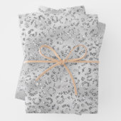 Elegante Silver Gray Animal Print Muster Geschenkpapier Set (Beispiel)