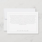 Elegante Silver Gray Chinoiserie Cherub Wedding Dankeskarte (Rückseite)