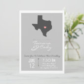 Elegante Silver Gray Texas Hochzeit Einladung (Stehend Vorderseite)