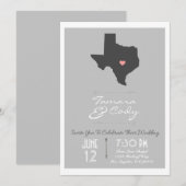 Elegante Silver Gray Texas Hochzeit Einladung (Vorne/Hinten)