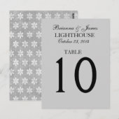 Elegante Silver Gray Wedding Tischnummer Card (Vorne/Hinten)