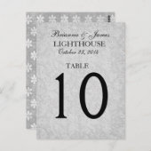 Elegante Silver Gray Wedding Tischnummer Card (Vorne/Hinten)