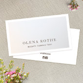 Elegante Silver Gray White Border Beruflich Cal Telefonnummerkarte
