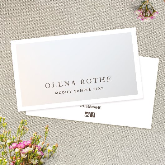 Elegante Silver Gray White Border Beruflich Cal Telefonnummerkarte
