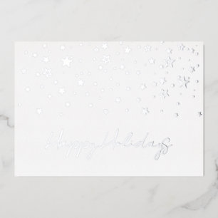 Elegante Silver Happy Holidays Company Foil Card Folien Feiertagskarte