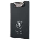 Elegante Silver Hibiskus Blume Personalisiert Klemmbrett (Links)