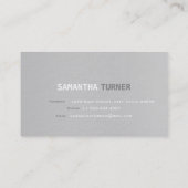 Elegante Silver Imitate Berufliche Streifen Visitenkarte (Rückseite)