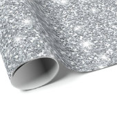 Elegante Silver Imitate Glamour Glitzer Geschenkpapier (Rolleneckpunkt)