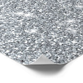 Elegante Silver Imitate Glamour Glitzer Poster (Ecke)