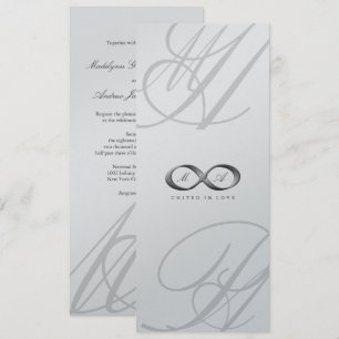 Elegante Silver Infinity Hand Clasp Wedding Einlad Einladung