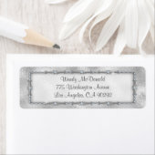 Elegante Silver Jeweled Rücksendeadressen-Aufklebe (Insitu)