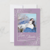 Elegante Silver Lace auf Lilac Liebe & Dankesehe Dankeskarte (Vorderseite)