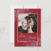 Elegante Silver Lace auf Red Liebe & Danke Wedding (Vorderseite)