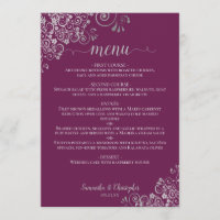 Elegante Silver & Magenta Plum Lila Hochzeit