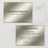Elegante Silver Metallic Background Business Card Visitenkarte (Vorne/Hinten)