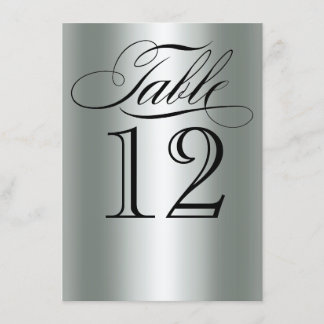 Elegante Silver Metallic Tischnummer Glam Bling