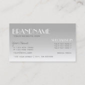 Elegante Silver Mirror Letters Beruflich Moderne Visitenkarte (Rückseite)